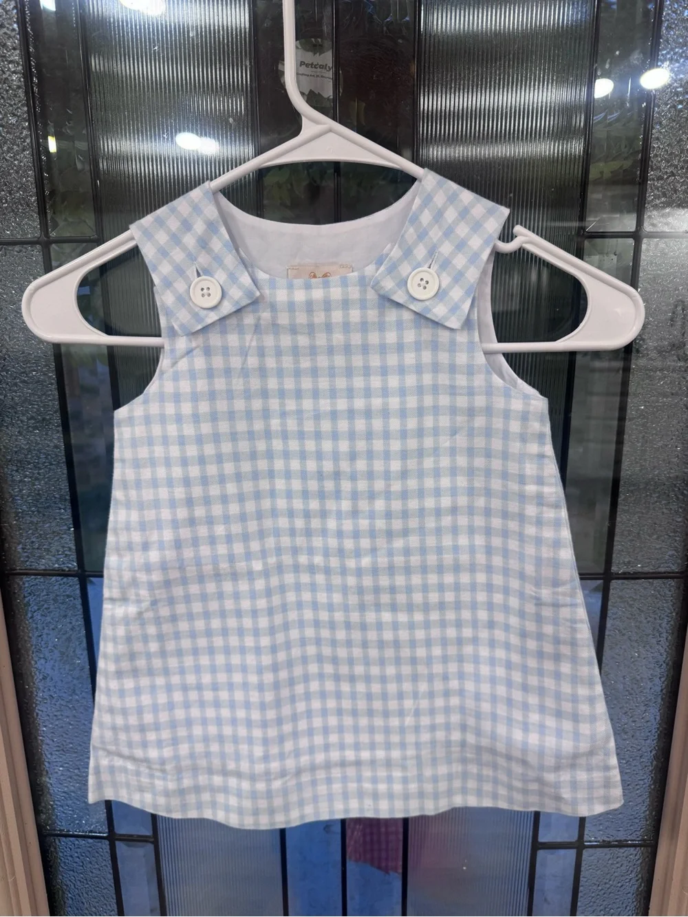 The Beaufort Bonnet Company Light Blue and White Gingham Dress